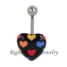 Heart Shaped Belly Ring Navel Piercing Ring Navel Piercing Channel